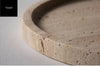 ‘Portofino’ Round Decorative Tray, (Natural Travertine) - EcoLuxe Furnishings