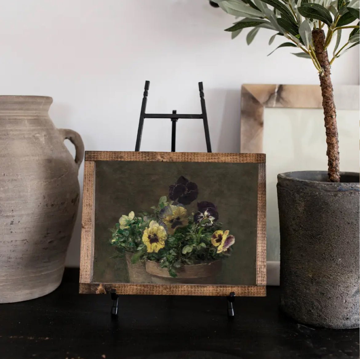 ‘Potted Pansy’ Vintage Framed Print - EcoLuxe Furnishings