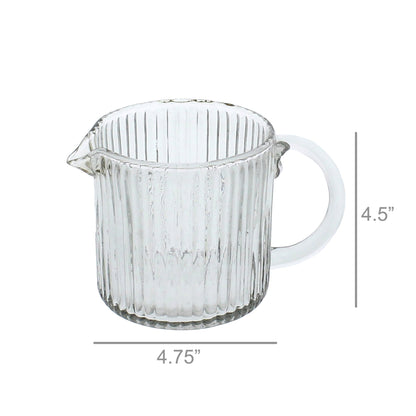 Ribbed Glass Pitcher (Set of 4) - EcoLuxe Furnishings