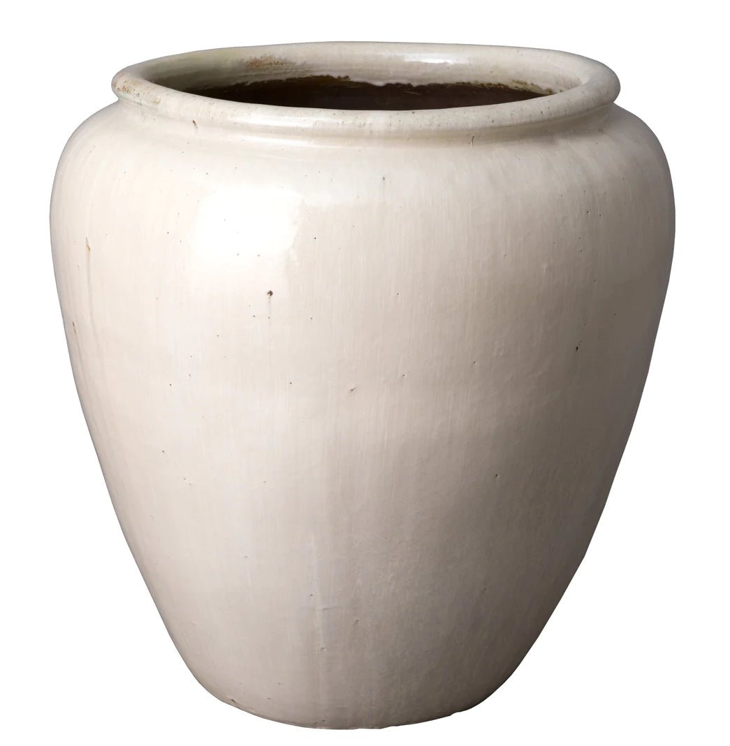 Round Planter Large, 34.5x29" (White) - EcoLuxe Furnishings