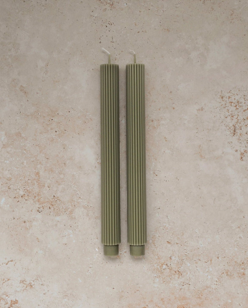 ‘Sage’ Roman Taper Candle - EcoLuxe Furnishings