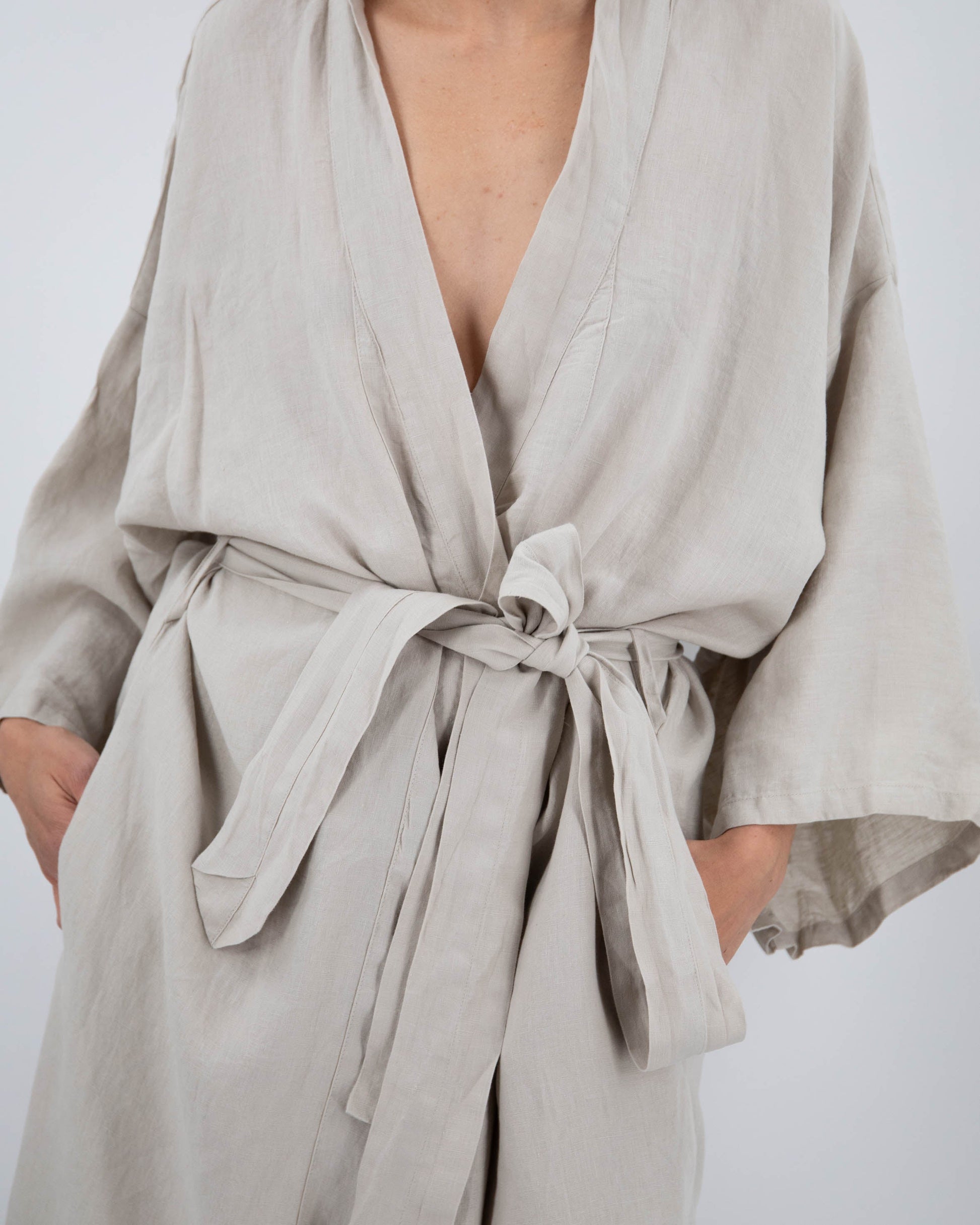 ‘Sai’ Full-Length Linen Robe - EcoLuxe Furnishings