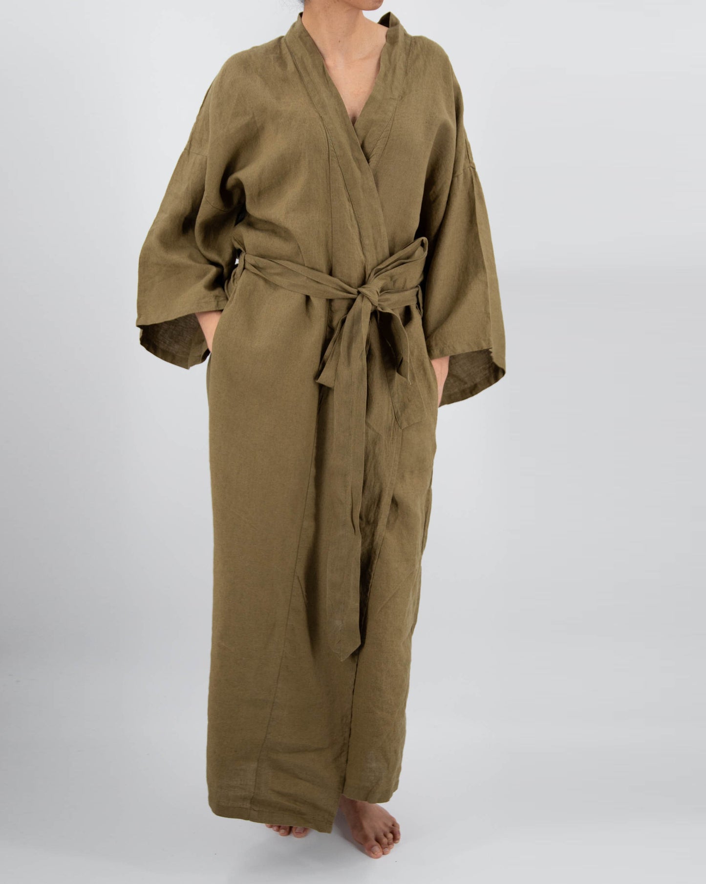 ‘Sai’ Full-Length Linen Robe - EcoLuxe Furnishings