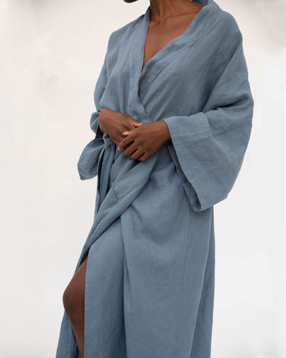 ‘Sai’ Full-Length Linen Robe - EcoLuxe Furnishings