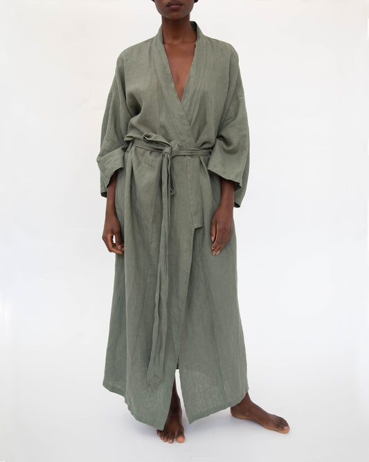 ‘Sai’ Full-Length Linen Robe - EcoLuxe Furnishings
