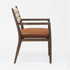 ‘Samsara’ Dining Chair w/Rope Backrest w/Tan Leather Seat - EcoLuxe Furnishings