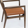 ‘Samsara’ Dining Chair w/Rope Backrest w/Tan Leather Seat - EcoLuxe Furnishings