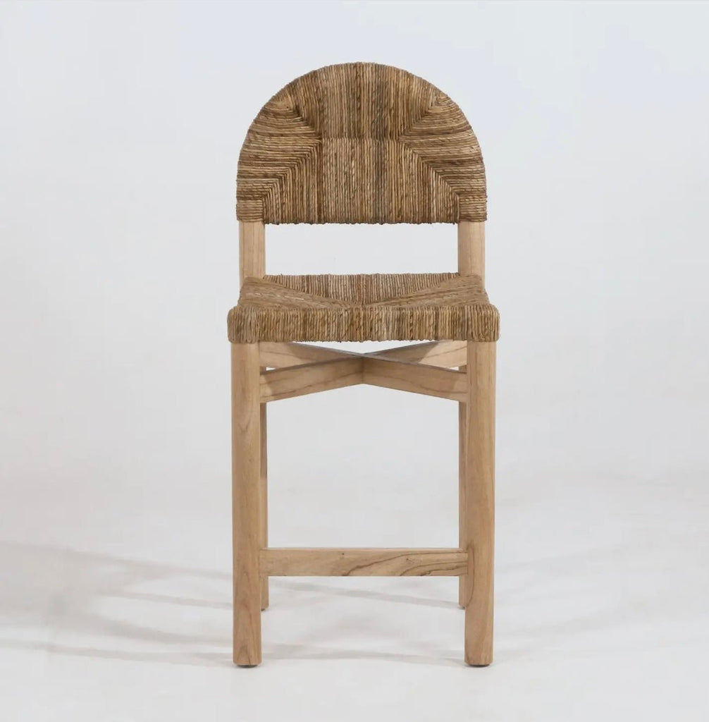 ‘Sarande’ Counter Stool (Teak + Seagrass) - EcoLuxe Furnishings