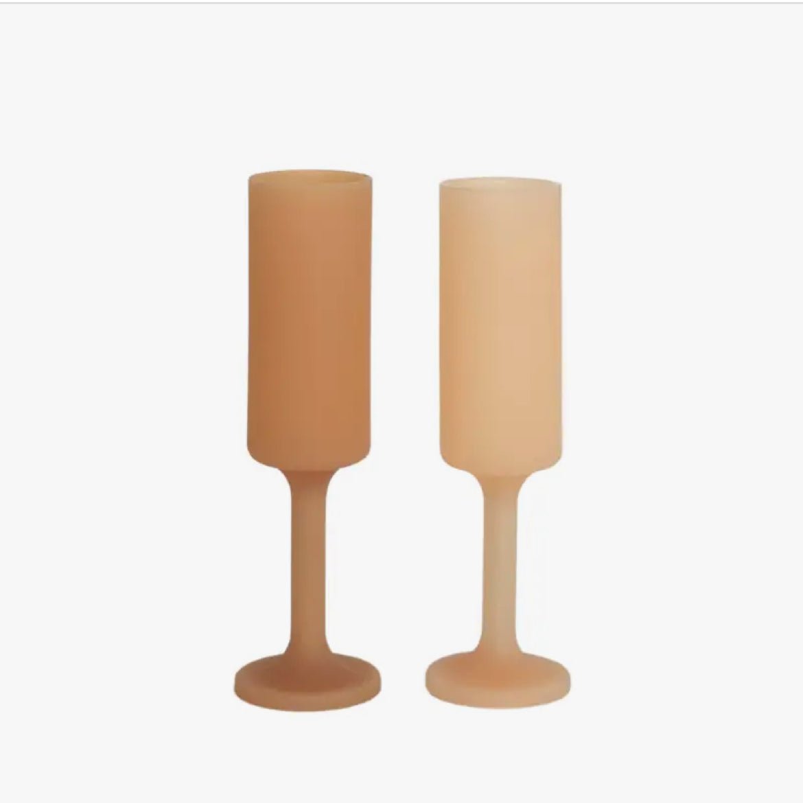 ‘Seff’ Silicone Unbreakable Champagne Flutes (Wheat + Oat) - EcoLuxe Furnishings