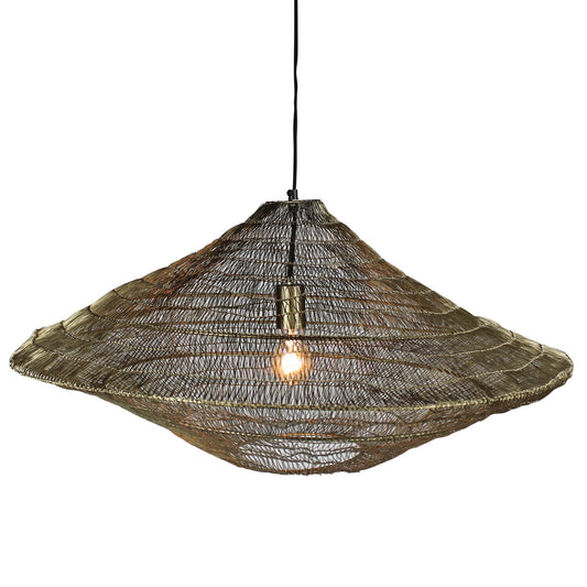 ‘Stark’ Woven Wire Pendant (Gold) - EcoLuxe Furnishings