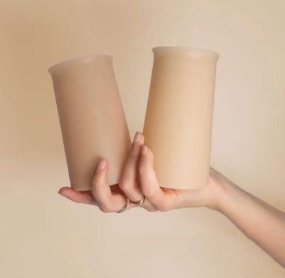 ‘Stegg’ Silicone Unbreakable Highball Glasses (Wheat + Oat) - EcoLuxe Furnishings