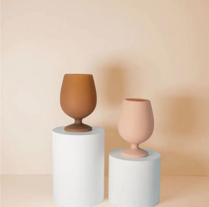 ‘Stemm’ Silicone Unbreakable Wine Glasses (Latte + Donkey) - EcoLuxe Furnishings