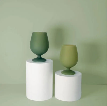 ‘Stemm’ Silicone Unbreakable Wine Glasses (Sage + Olive) - EcoLuxe Furnishings