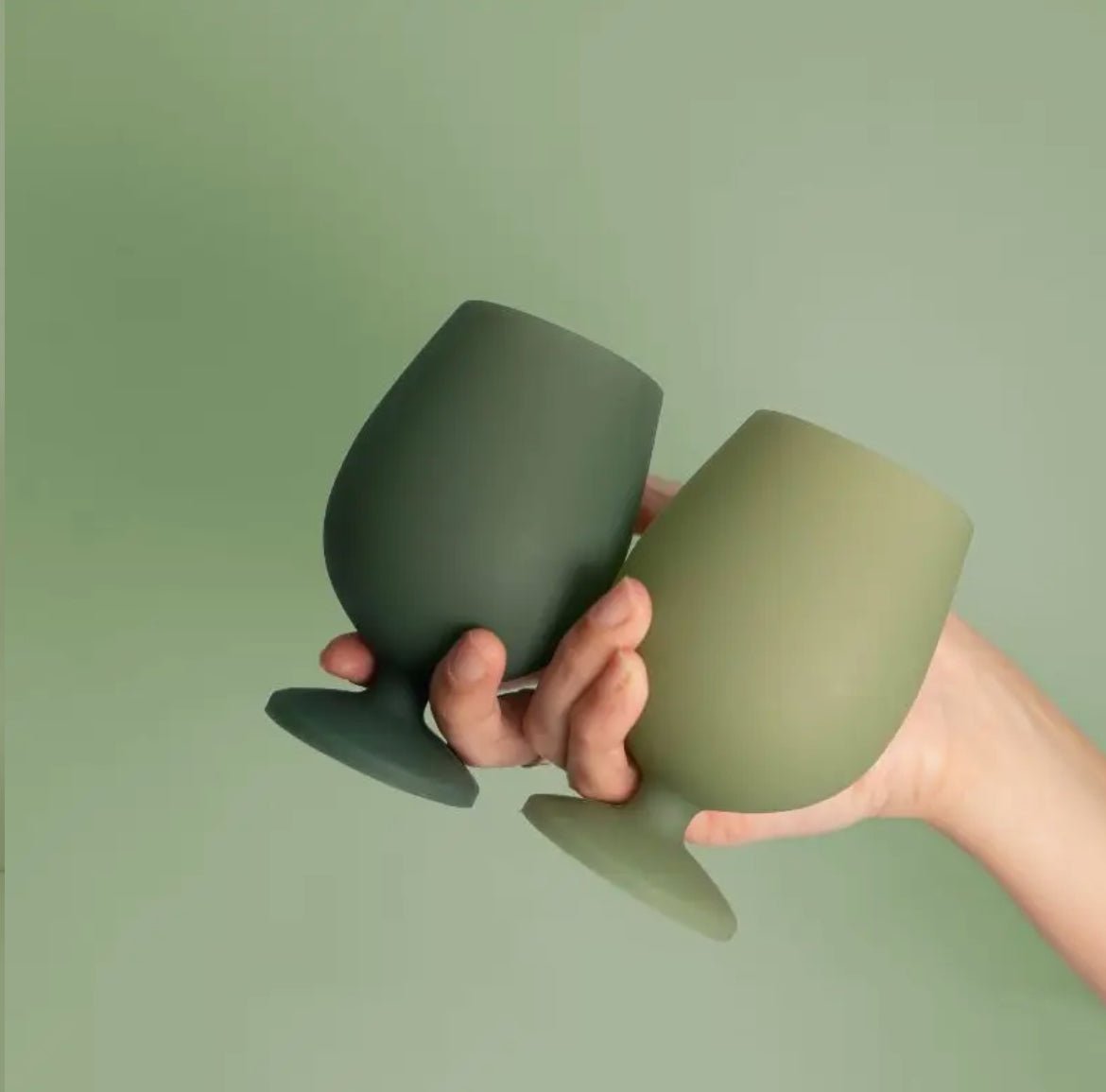 ‘Stemm’ Silicone Unbreakable Wine Glasses (Sage + Olive) - EcoLuxe Furnishings