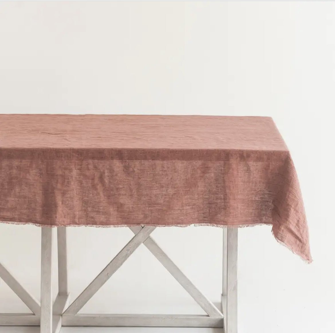 Stone Washed Linen Tablecloth, 84" X 60" - EcoLuxe Furnishings