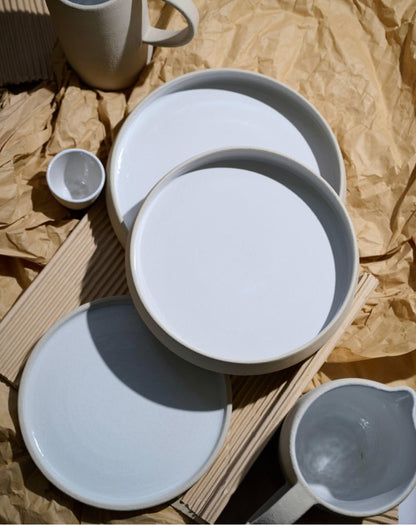 Stoneware Dinner Plates w/High Sides - EcoLuxe Furnishings