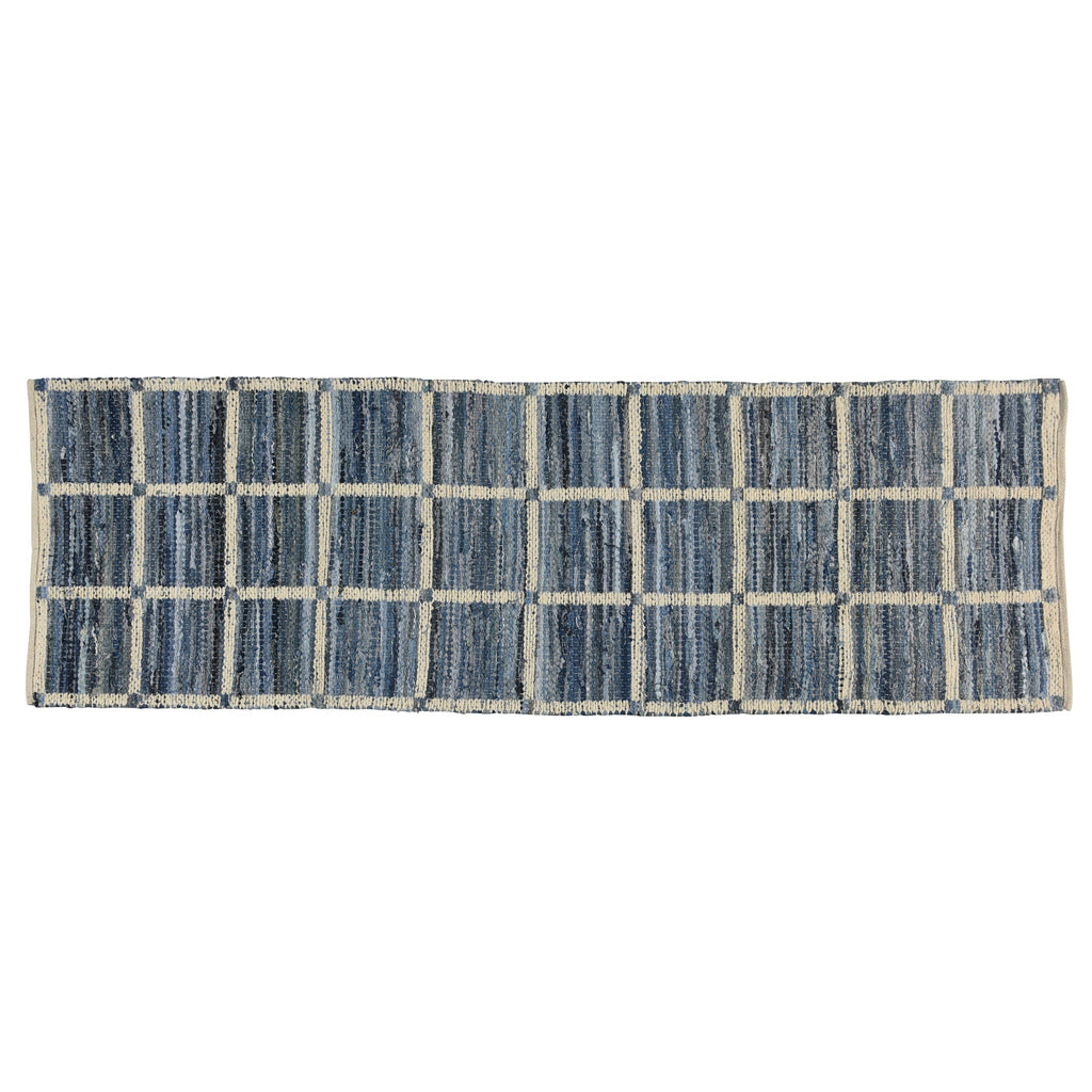 ‘Strauss’ Runner Rug, 2.5 x 8 (Grid Pattern) - EcoLuxe Furnishings