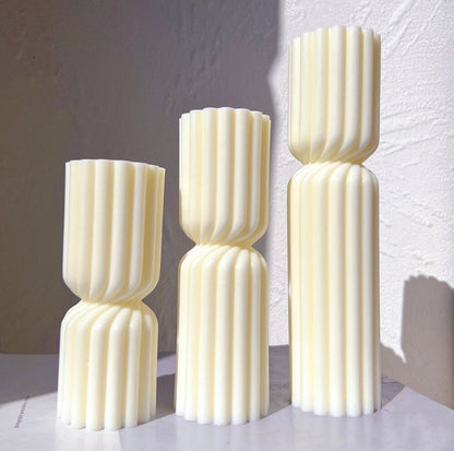 ‘Striped’ Pillar Candle - EcoLuxe Furnishings