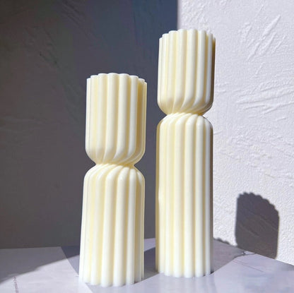 ‘Striped’ Pillar Candle - EcoLuxe Furnishings