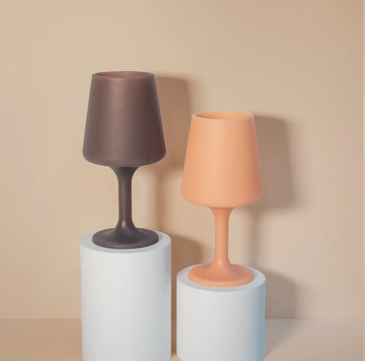 ‘Swepp’ Silicone Unbreakable Wine Glasses (Latte + Donkey) - EcoLuxe Furnishings