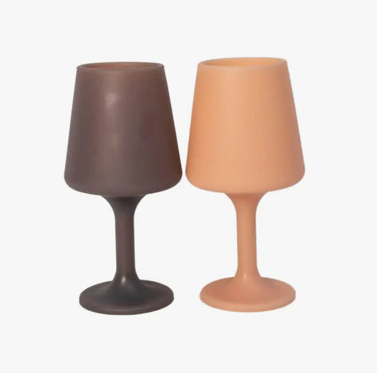 ‘Swepp’ Silicone Unbreakable Wine Glasses (Latte + Donkey) - EcoLuxe Furnishings