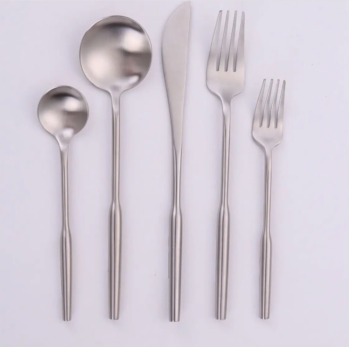 TAJ Designs ‘Barlene’ Flatware - Matte Silver (Service For 4) - EcoLuxe Furnishings