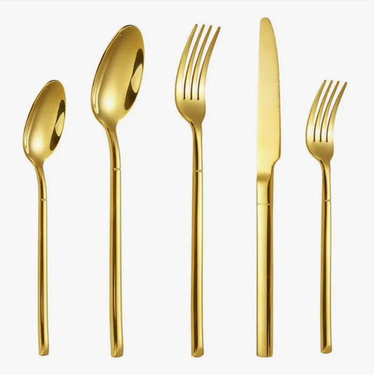 TAJ Designs ‘Marlene’ Flatware - Gold (Service For 4) - EcoLuxe Furnishings