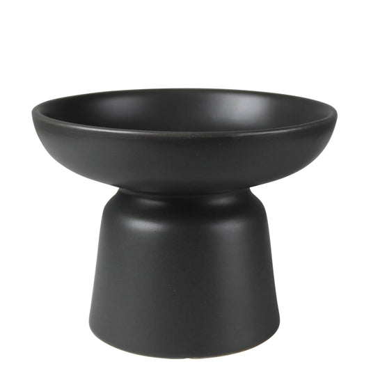 ‘Tau’ Footed Ceramic Bowl, Small (Black) - EcoLuxe Furnishings