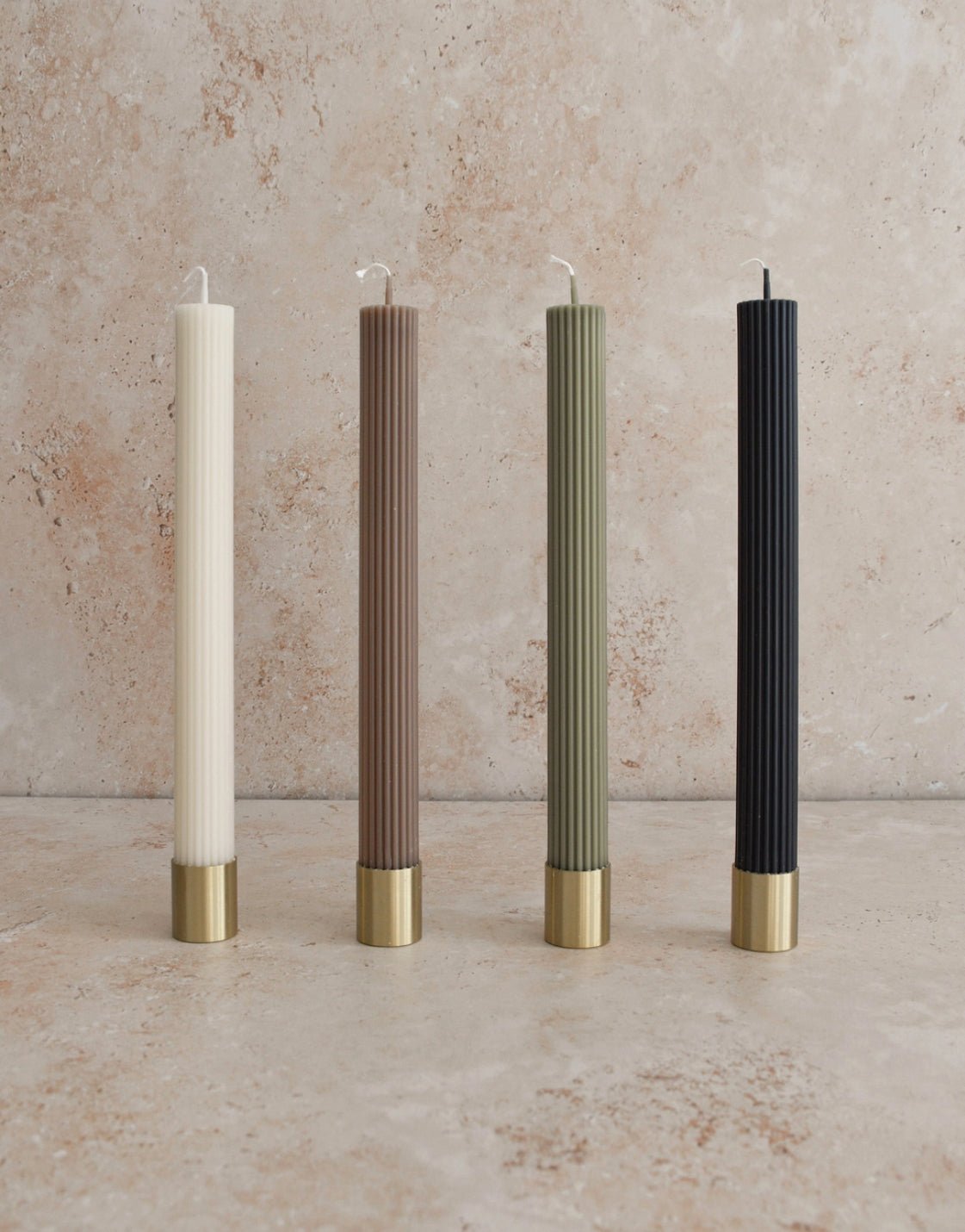 ‘Taupe’ Roman Taper Candle - EcoLuxe Furnishings