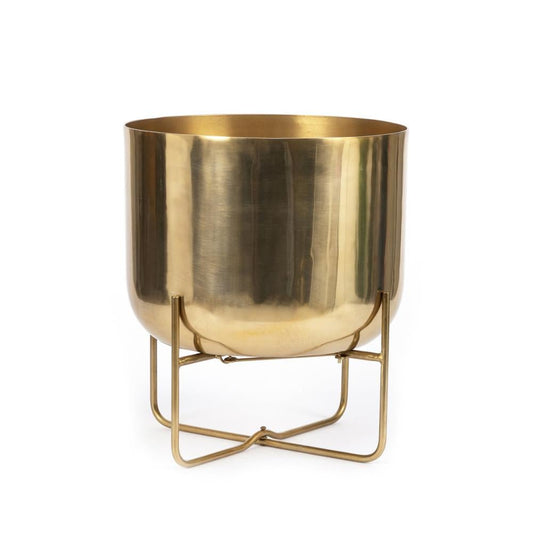 The Brass Planter on Stand, X-Large (Brass) - EcoLuxe Furnishings