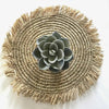 ‘The Fringe’ Raffia Placemat, Round (Natural) - EcoLuxe Furnishings