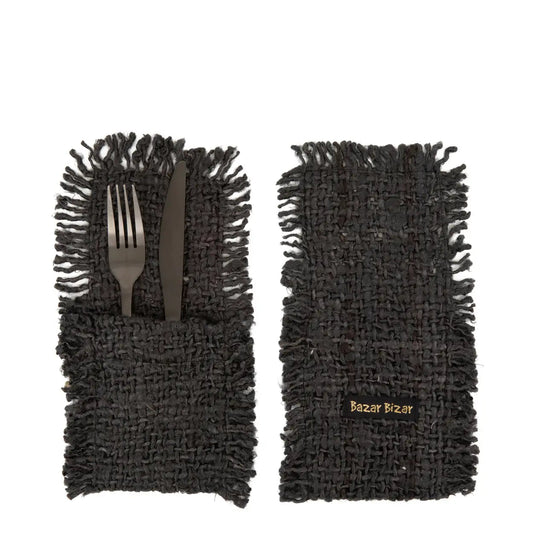‘The Oh My Gee’ Cutlery Holder, Set of 4 (Black Navy) - EcoLuxe Furnishings