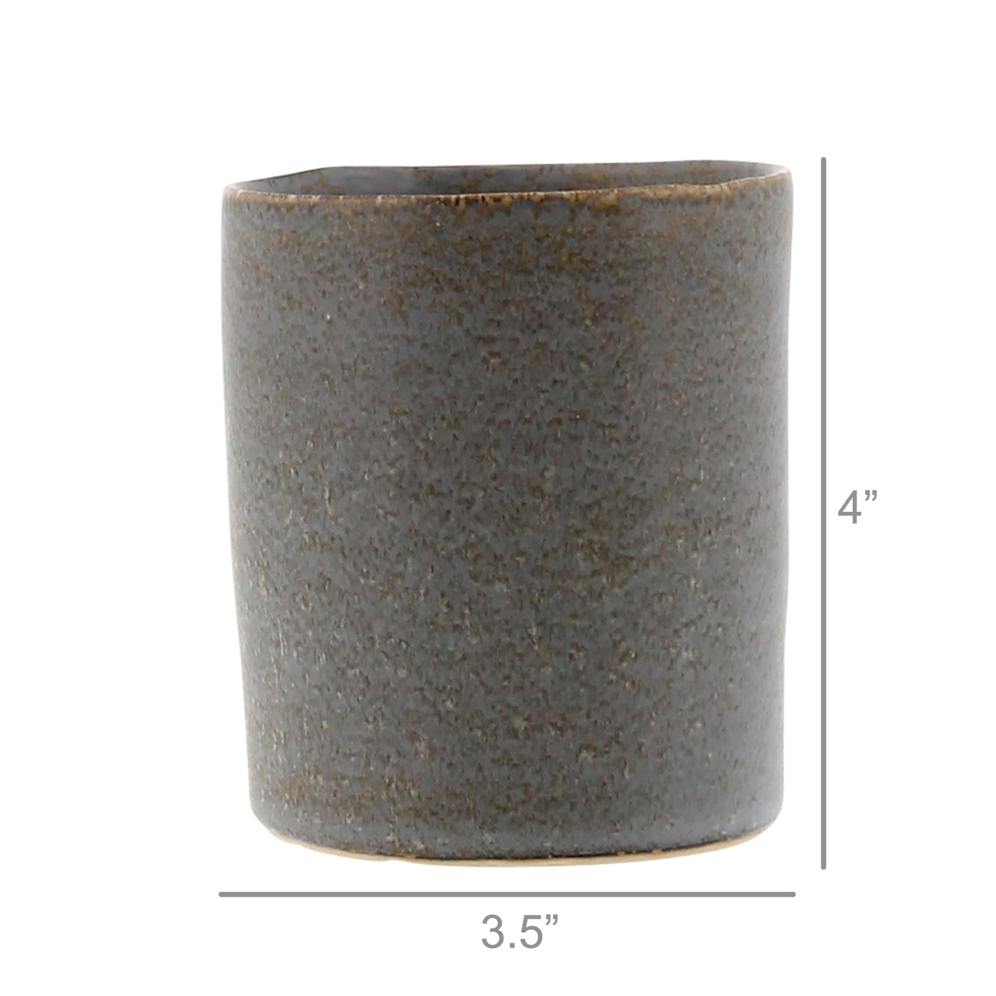‘Tiburon’ Ceramic Cup, Set of 6 (Light Grey Glazed) - EcoLuxe Furnishings