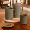 ‘Tiburon’ Medium Ceramic Pitcher Set of 2 (Light Grey Glaze) - EcoLuxe Furnishings