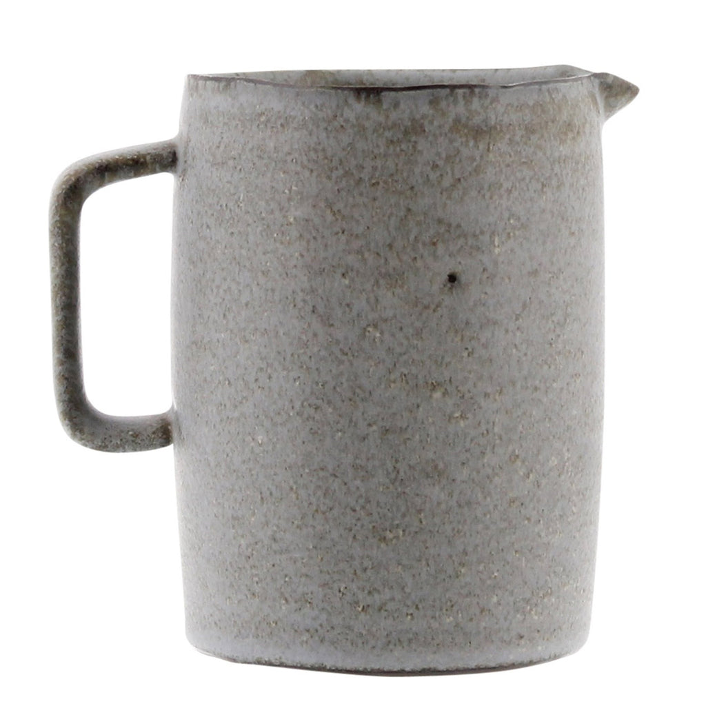 ‘Tiburon’ Medium Ceramic Pitcher Set of 2 (Light Grey Glaze) - EcoLuxe Furnishings