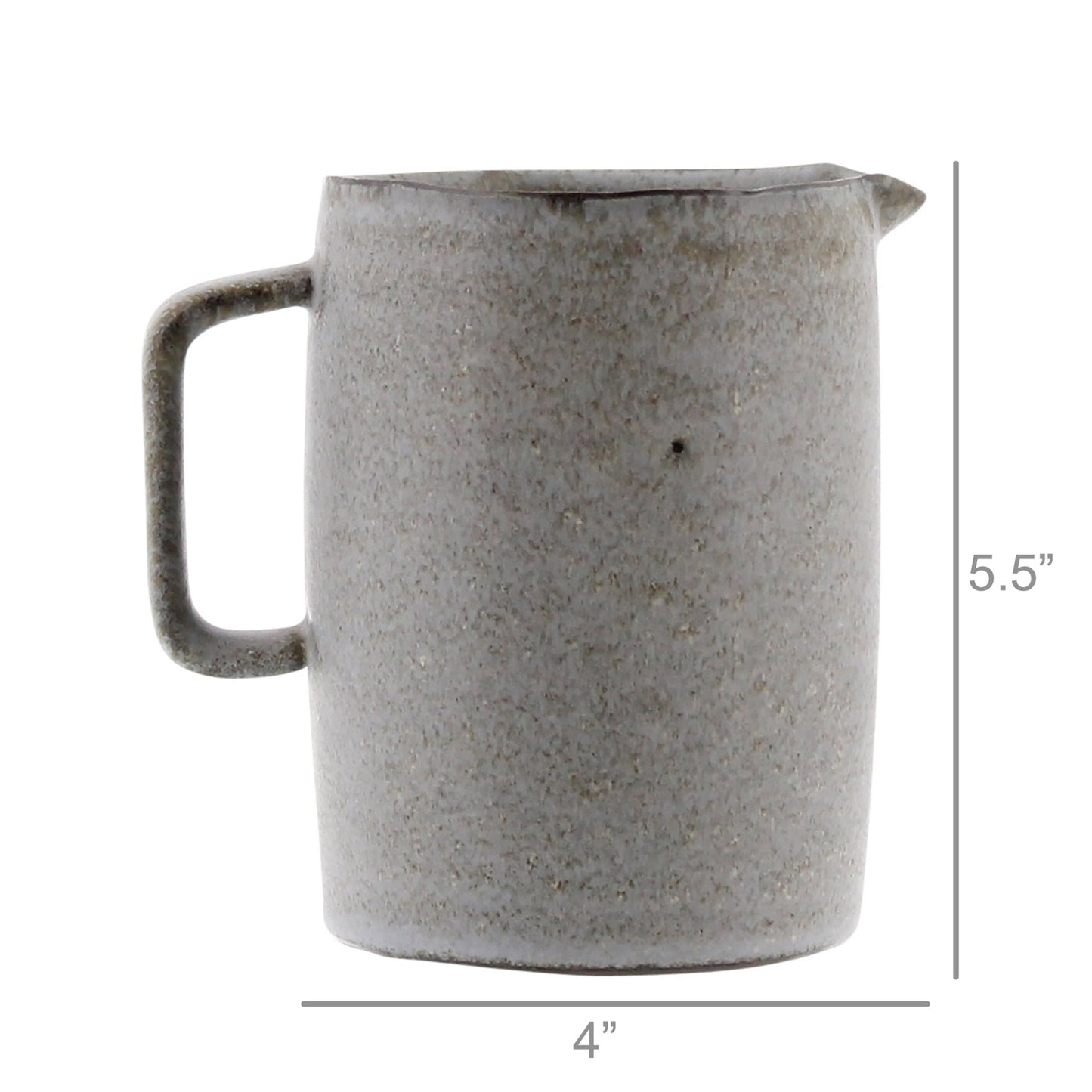 ‘Tiburon’ Medium Ceramic Pitcher Set of 2 (Light Grey Glaze) - EcoLuxe Furnishings