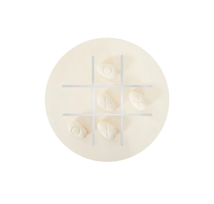 ‘Tic-Tac-Toe’ Stone, Large (Off-White) - EcoLuxe Furnishings