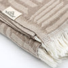 Turkish Cotton Geometric Patterned Throw Blanket (Beige) - EcoLuxe Furnishings