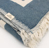 Turkish Cotton Pyramid Patterned Throw Blanket (Blue) - EcoLuxe Furnishings