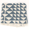 Turkish Cotton Pyramid Patterned Throw Blanket (Blue) - EcoLuxe Furnishings