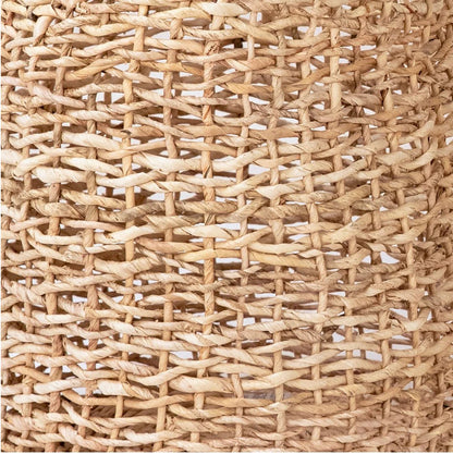 ‘Tuzi’ Natural Woven Round Abaca Nesting Tall High Waisted Baskets, Set of 2 (Natural) - EcoLuxe Furnishings