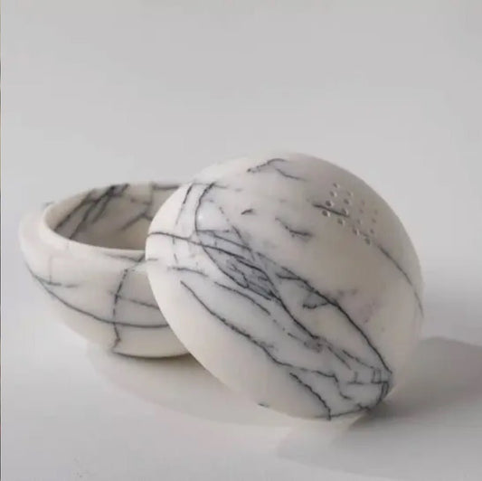 ‘Vernezza’ Marble Smudge Bowl/Incense Burner (White Lilac) - EcoLuxe Furnishings