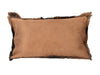 ‘Warren’ Genuine Goat Hide + Suede Kidney Throw Pillow, 12x20 (Brown) - EcoLuxe Furnishings