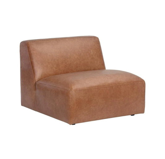 ‘Watson’ Modular Armless Chair (Marseille Camel Leather) - EcoLuxe Furnishings