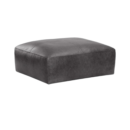 ‘Watson’ Modular Ottoman (Marseille Black Leather) - EcoLuxe Furnishings