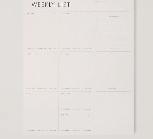 ‘Weekly List Pad’ - EcoLuxe Furnishings