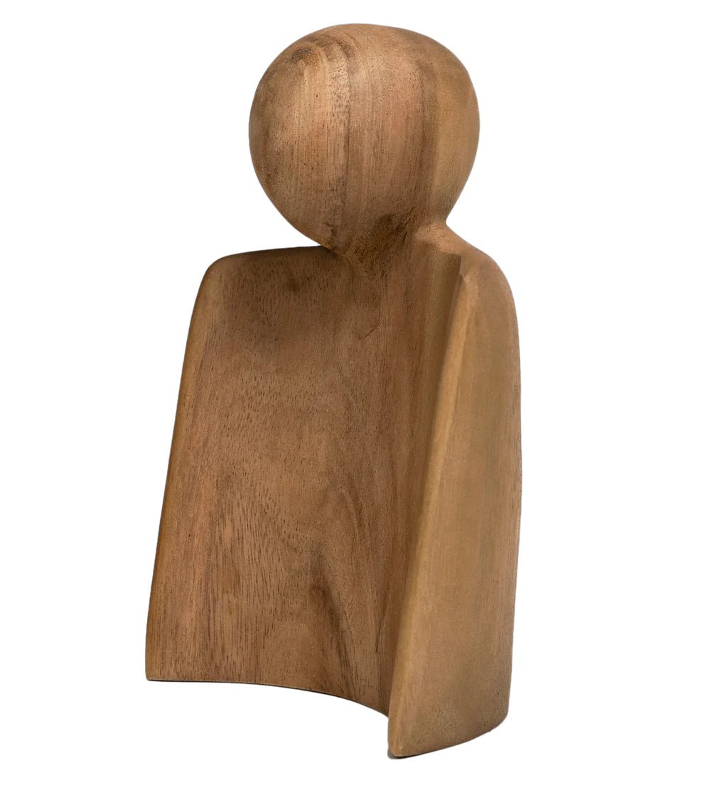 ‘Wisdom’ Hand-Carved Sculptures, Set of 2 (Mindi Wood) - EcoLuxe Furnishings