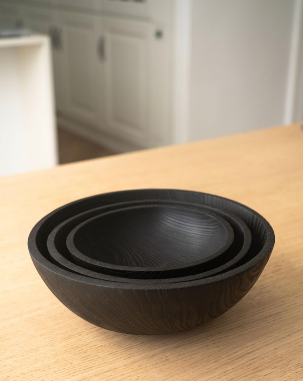 Wood Nesting Bowl Set (Charred Ash) - EcoLuxe Furnishings