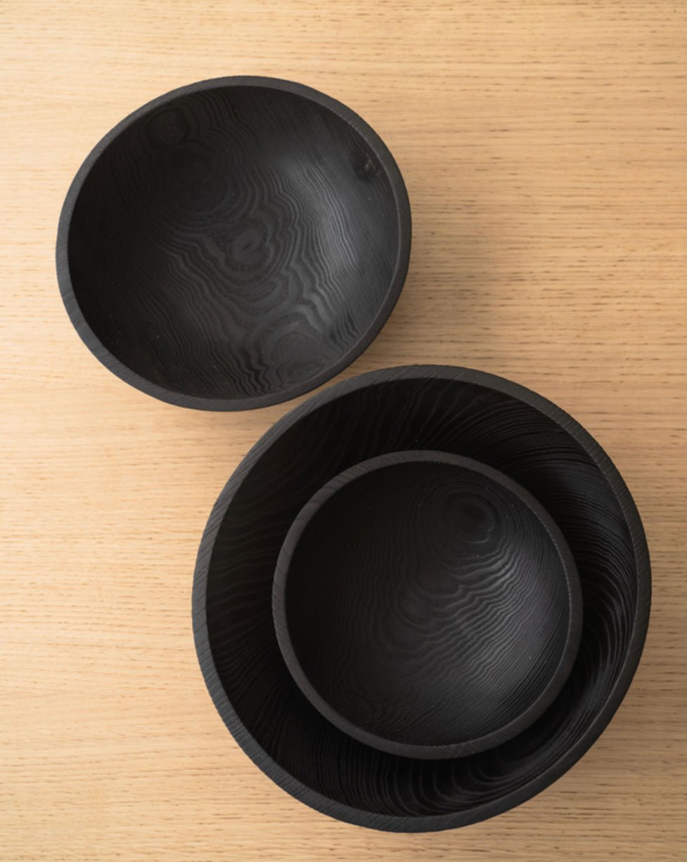 Wood Nesting Bowl Set (Charred Ash) - EcoLuxe Furnishings