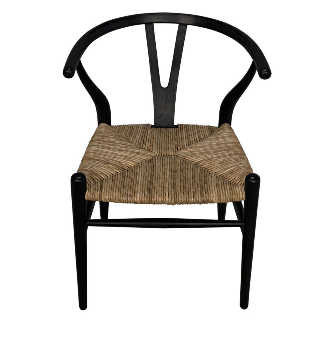 ‘Zola’ Chair w/Rush Seat (Charcoal Black) - EcoLuxe Furnishings